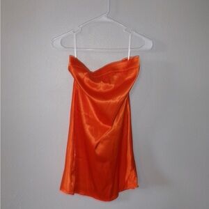 Vibrant Orange Strapless Dress